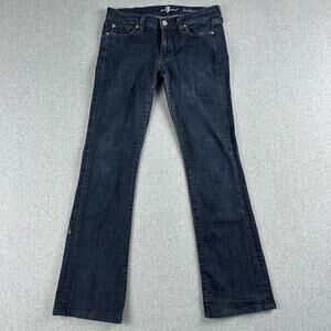 7 For All Mankind Women's Boot Cut Low Rise Jeans 28 Blue Denim Dark‎ Wash Y2K